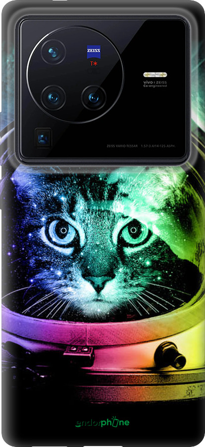 Силиконовый чехол Кот-астронавт для Vivo X80 Pro - 4154u-2630 изображение 