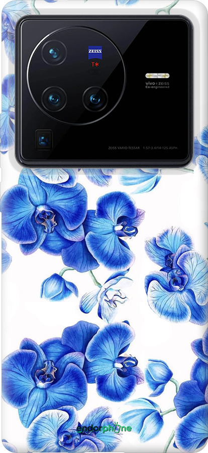 Силиконовый чехол Голубые орхидеи для Vivo X80 Pro - 4406u-2630 изображение 