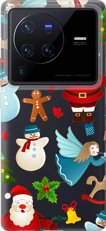 Силиконовый чехол Новогодний 1 для Vivo X80 Pro - 4614u-2630 изображение 