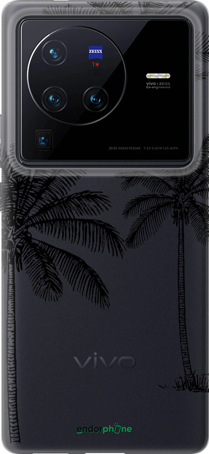 Силиконовый чехол Пальмы1 для Vivo X80 Pro - 4634u-2630 изображение 