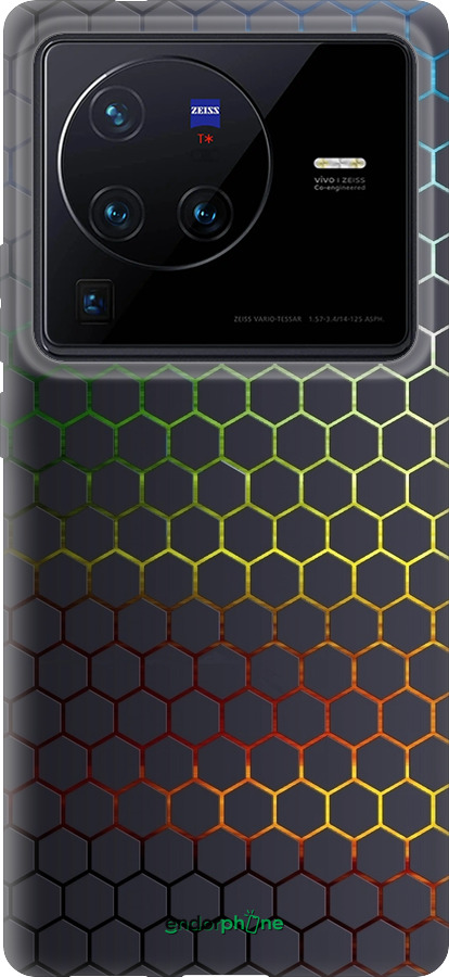 Силиконовый чехол Переливающиеся соты для Vivo X80 Pro - 498u-2630 изображение 