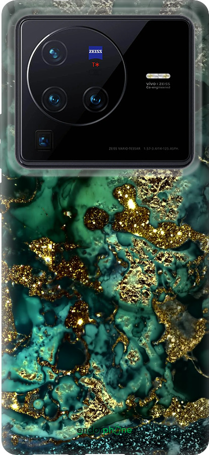 Силиконовый чехол Мрамор золото богатство для Vivo X80 Pro - 5419u-2630 изображение 