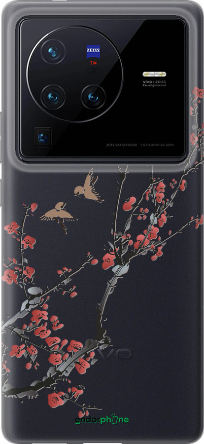 Силиконовый чехол Сакура v2 для Vivo X80 Pro - 5538u-2630 изображение 