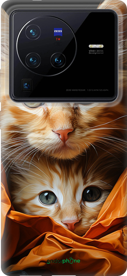 Силиконовый чехол Котики 2 для Vivo X80 Pro - 5664u-2630 изображение 