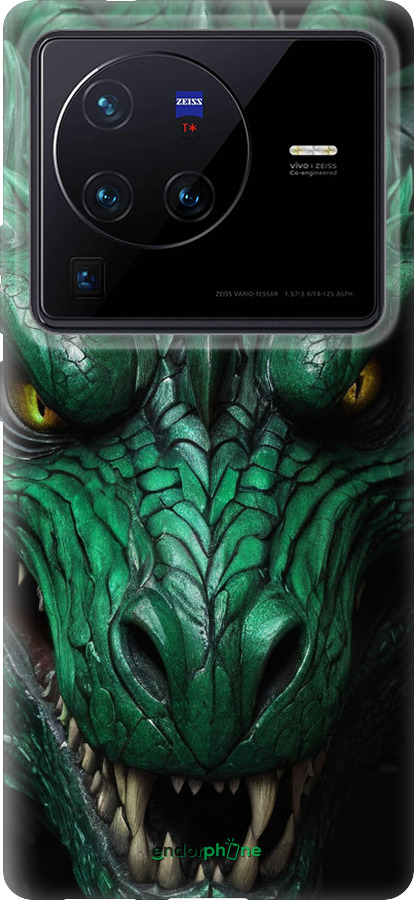Силиконовый чехол Зелёный дракон v2 для Vivo X80 Pro - 5817u-2630 изображение 