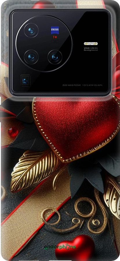 Силиконовый чехол Сердечки v2 для Vivo X80 Pro - 5832u-2630 изображение 