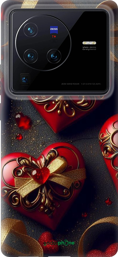 Силиконовый чехол Сердечки v4 для Vivo X80 Pro - 5834u-2630 изображение 