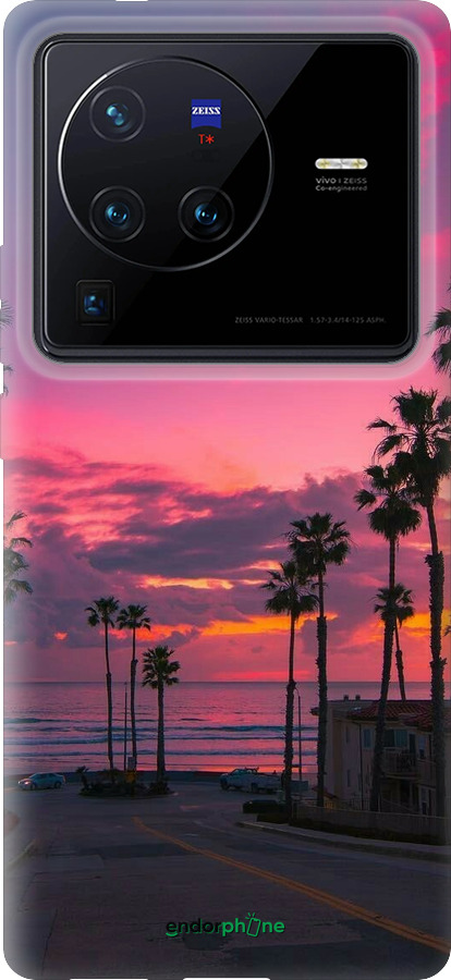 Силиконовый чехол Пальмы для Vivo X80 Pro - 5873u-2630 изображение 