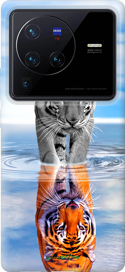 Силиконовый чехол Тигр для Vivo X80 Pro - 6016u-2630 изображение 