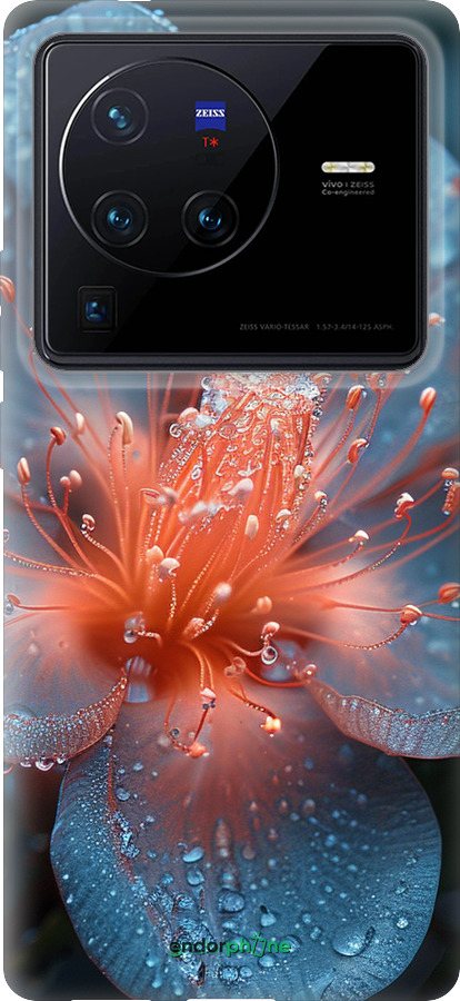 Силиконовый чехол Роса на цветке для Vivo X80 Pro - 6039u-2630 изображение 