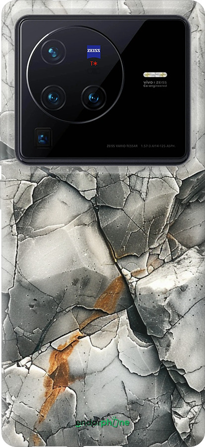 Силиконовый чехол Серый мрамор для Vivo X80 Pro - 6041u-2630 изображение 