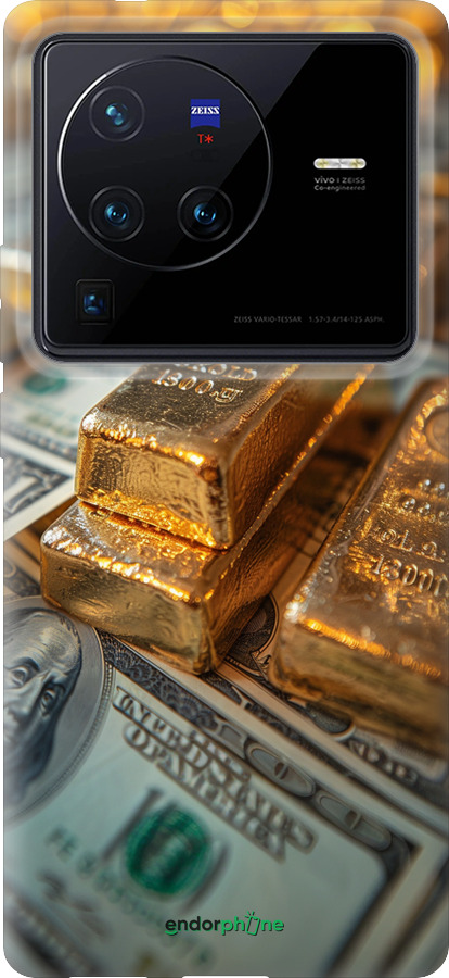 Силиконовый чехол Слитки и доллары для Vivo X80 Pro - 6105u-2630 изображение 