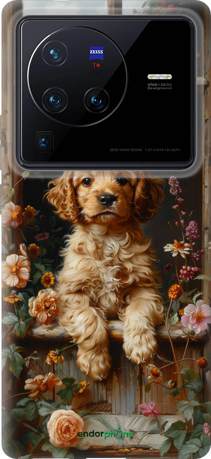 Силиконовый чехол Щенок cocker spaniel для Vivo X80 Pro - 6136u-2630 изображение 