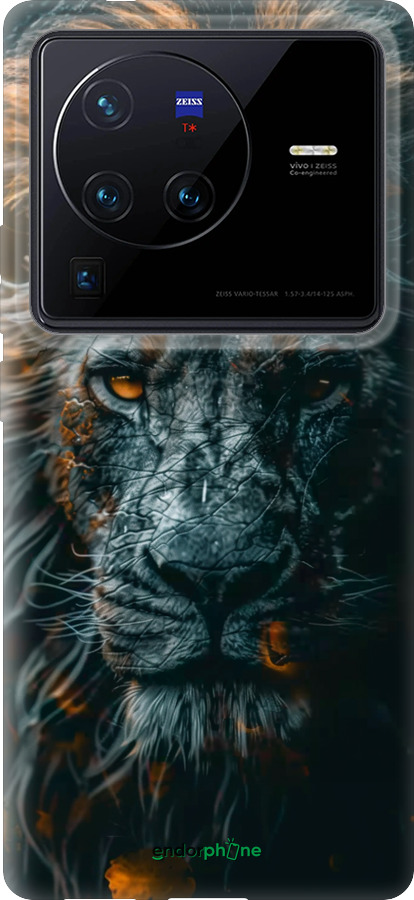 Силиконовый чехол Лев в сумерках для Vivo X80 Pro - 6154u-2630 изображение 