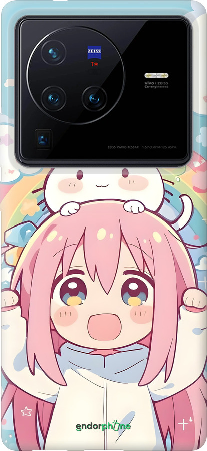 Силиконовый чехол Девочка аниме радуга для Vivo X80 Pro - 6304u-2630 изображение 