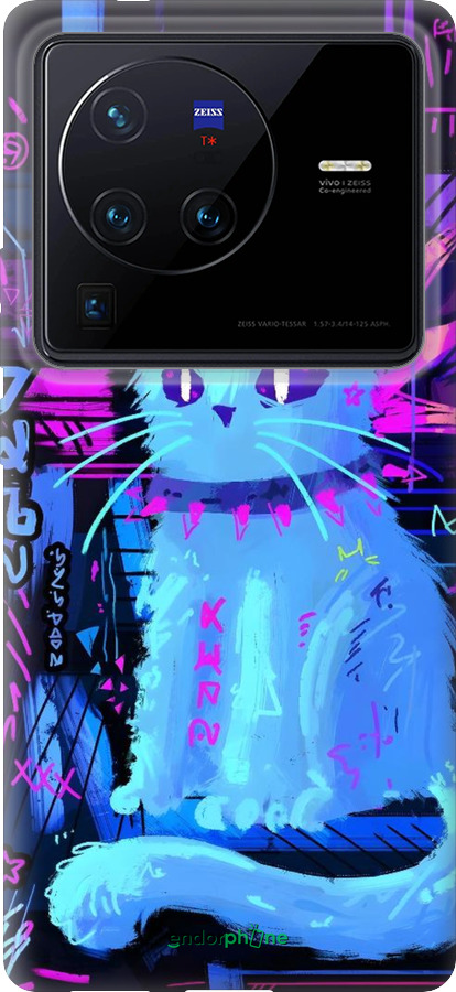 Силиконовый чехол Кот панк для Vivo X80 Pro - 6311u-2630 изображение 