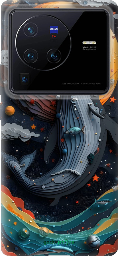 Силиконовый чехол Кит в космосе для Vivo X80 Pro - 6328u-2630 изображение 