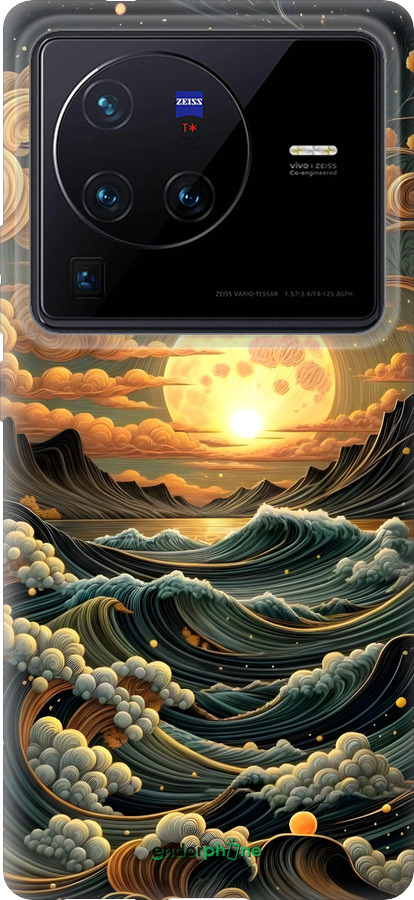 Силіконовий чехол Арт волны для Vivo X80 Pro - 6332u-2630 изображение 