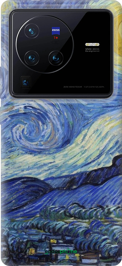 Силиконовый чехол «Звездная ночь» Винсента Ван Гога для Vivo X80 Pro - 6433u-2630 изображение 