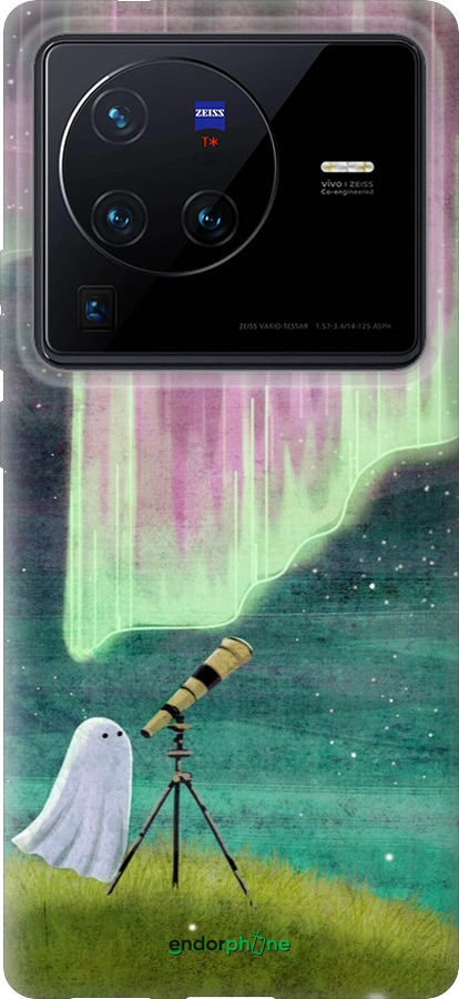 Силиконовый чехол Привидение и звезды для Vivo X80 Pro - 6443u-2630 изображение 