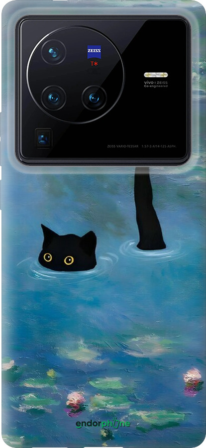 Силиконовый чехол С изображением кота и водяной лилии Monet для Vivo X80 Pro - 6519u-2630 изображение 