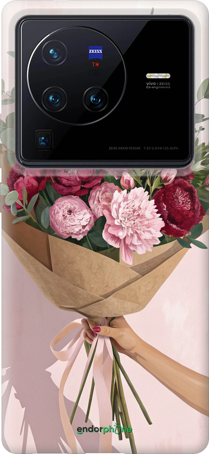 Силіконовий чехол Півонії 1 для Vivo X80 Pro - 6705u-2630 изображение 