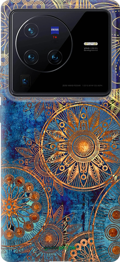 Силиконовый чехол Золотой узор для Vivo X80 Pro - 678u-2630 изображение 