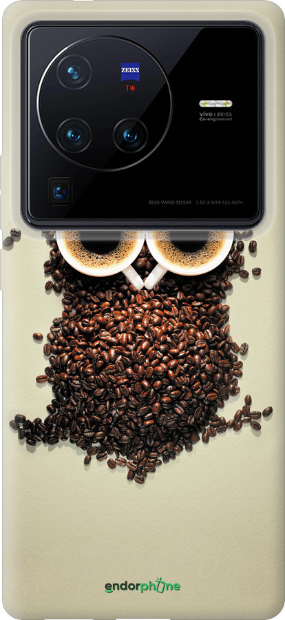 Силиконовый чехол Сова из кофе для Vivo X80 Pro - 777u-2630 изображение 