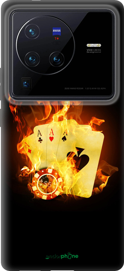 Силиконовый чехол Горящие карты для Vivo X80 Pro - 839u-2630 изображение 