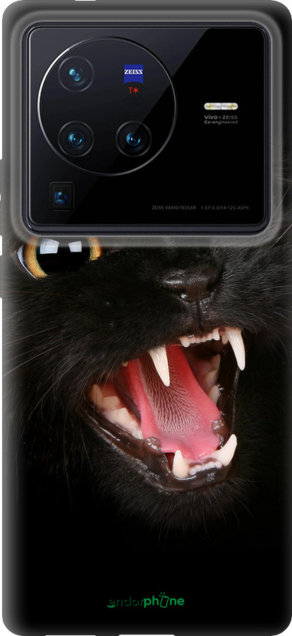 Силиконовый чехол Чёрная кошка для Vivo X80 Pro - 932u-2630 изображение 