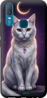 TPU чехол Mystic White Cat Gothic Dark Purple Gold для Vivo Y11 - 6805b-629 изображение 