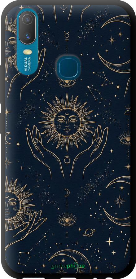TPU чехол Celestial Harmony: Sun & Moon Gold Mystic Pattern для Vivo Y11 - 6778b-629 изображение 