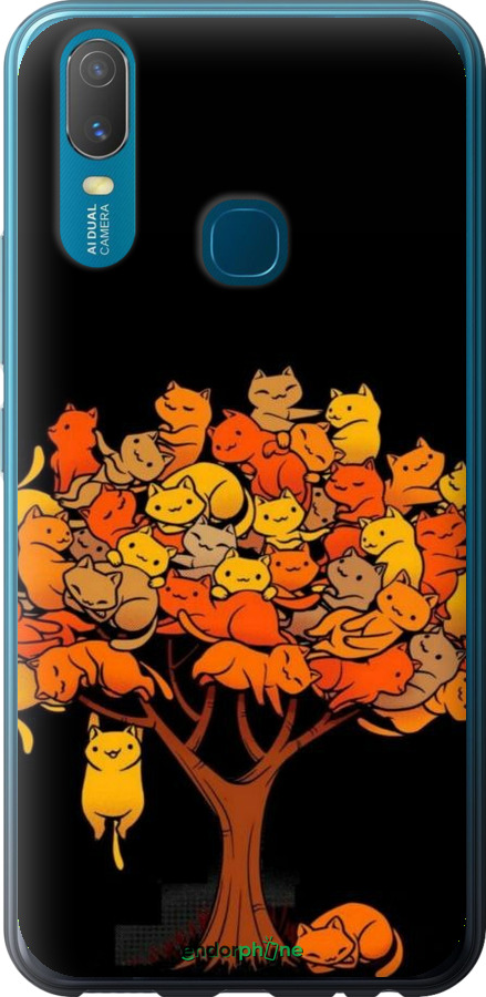 Силиконовый чехол Дерево и котики для Vivo Y11 - 6516u-629 изображение 
