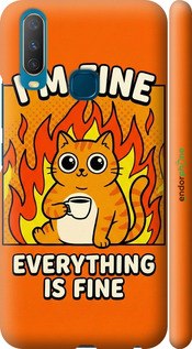 3D пластиковий матовий чехол Funny Cat для Vivo Y15 - 6786m-1791 изображение 