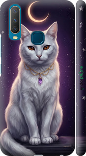3D пластиковий матовий чехол Mystic White Cat Gothic Dark Purple Gold для Vivo Y15 - 6805m-1791 изображение 
