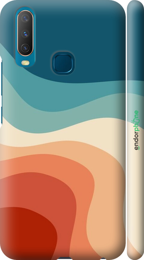 3D пластиковый матовый чехол В стиле ретро с волнами для Vivo Y15 - 6531m-1791 изображение 