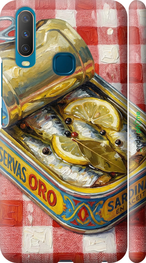 3D пластиковый матовый чехол Vintage Sardine Tin Phone для Vivo Y15 - 6772m-1791 изображение 