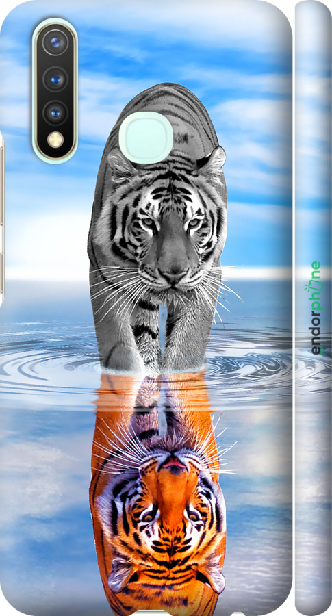 3D пластиковый матовый чехол Тигр для Vivo Y19 - 6016m-630 изображение 