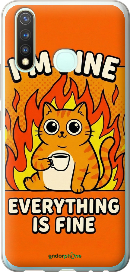 Силиконовый чехол Funny Cat для Vivo Y19 - 6786u-630 изображение 