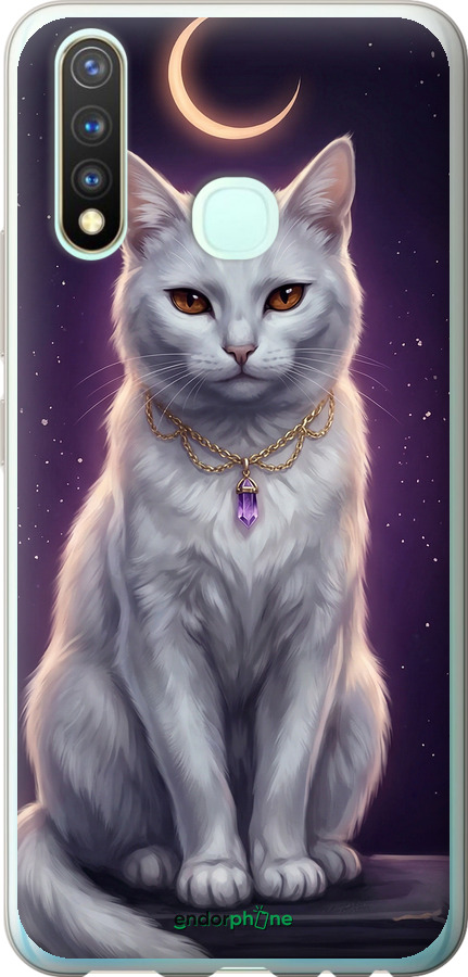 Силиконовый чехол Mystic White Cat Gothic Dark Purple Gold для Vivo Y19 - 6805u-630 изображение 