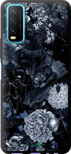TPU чехол Абстрактный цветочный рисунок в синих тонах для Vivo Y20 - 6539b-2078 изображение 