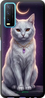 TPU чехол Mystic White Cat Gothic Dark Purple Gold для Vivo Y20 - 6805b-2078 изображение 