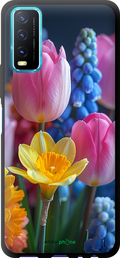 TPU чехол Весняні квіти для Vivo Y20 - 6058b-2078 изображение 