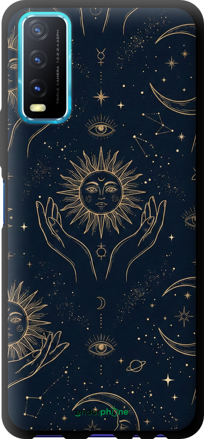 TPU чехол Celestial Harmony: Sun & Moon Gold Mystic Pattern для Vivo Y20 - 6778b-2078 изображение 