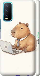 3D пластиковый матовый чехол 'Funny Capybara CEO Working' для Vivo Y20 изображение 1