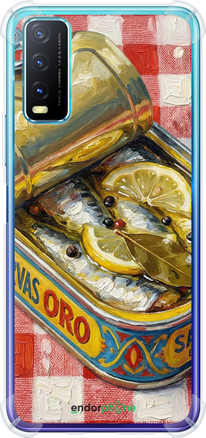 Силикон с усиленными углами чехол Vintage Sardine Tin Phone для Vivo Y20 - 6772sp-2078 изображение 