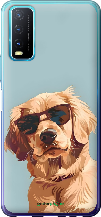 2D пластиковий чехол Пес в очках для Vivo Y20 - 6381t-2078 изображение 
