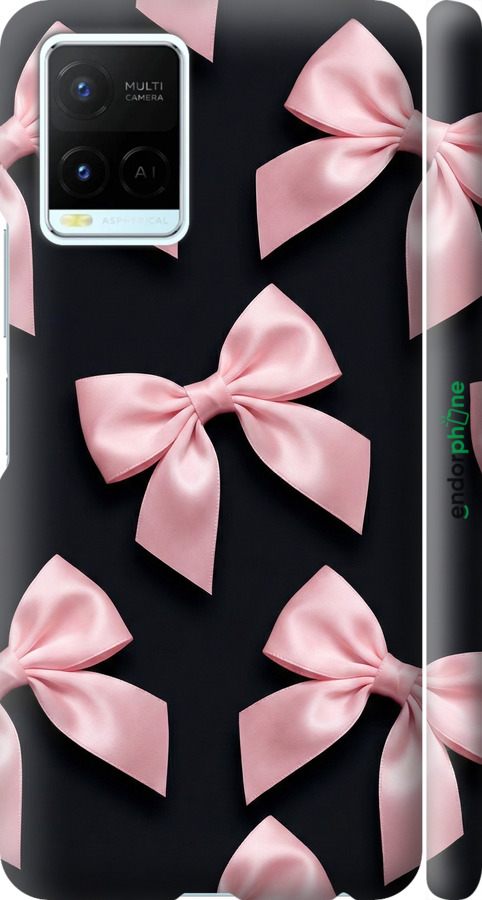 3D пластиковий матовий чехол Coquette Ribbons Dark Coquette для Vivo Y21 - 6767m-669 изображение 