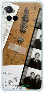 Силикон с усиленными углами чехол Aesthetic Scrapbook Collage для Vivo Y21 - 6773sp-669 изображение 