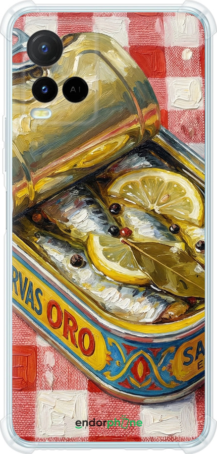 Силіконовий протиударний с посиленими кутами чехол Vintage Sardine Tin Phone для Vivo Y21 - 6772sp-669 изображение 